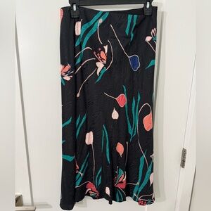 Rebecca Taylor Floral Black Slip Skirt